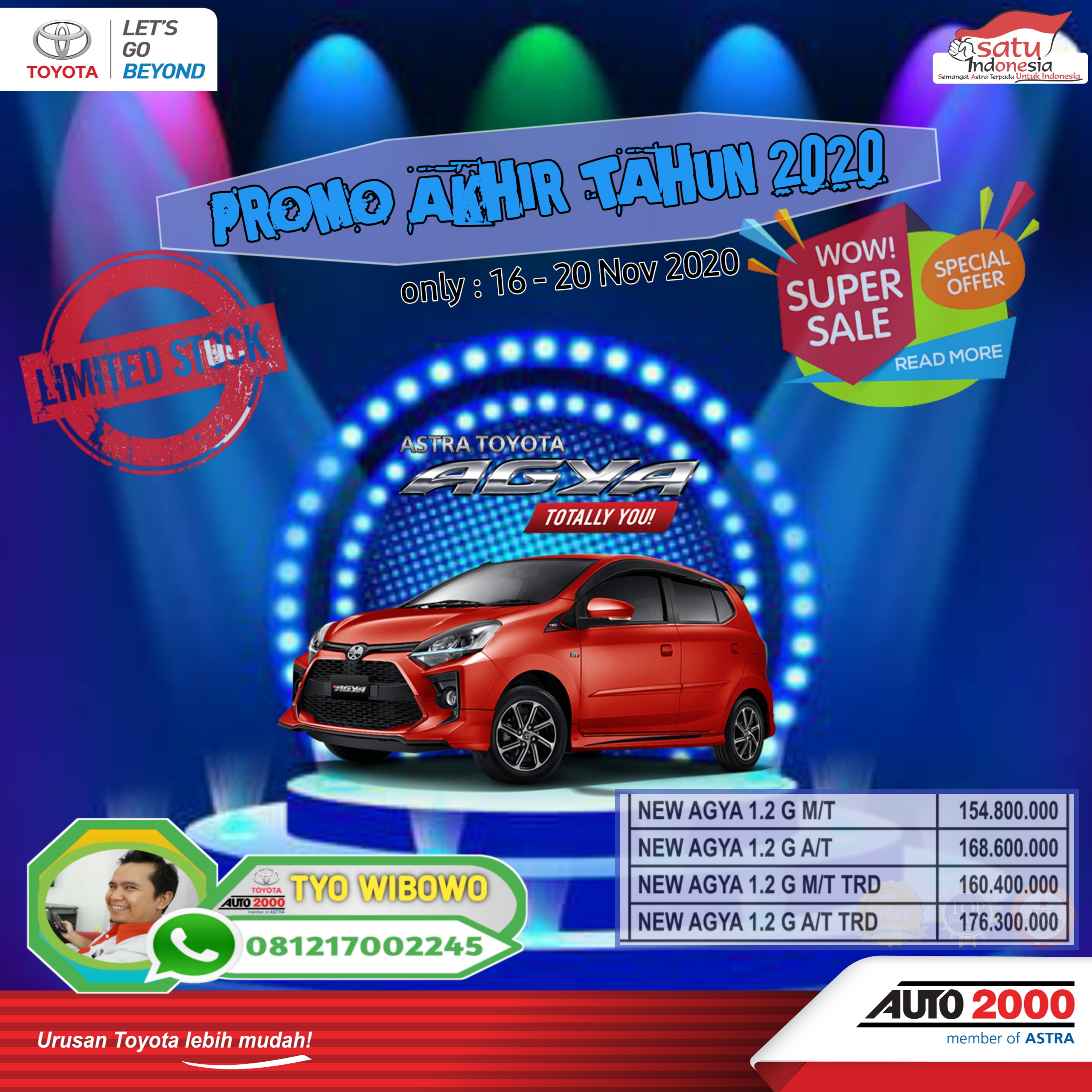 Promo New Agya 2020 .Hub : Tyo 081217002245