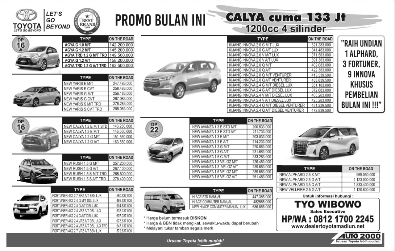 Promo Toyota Terbaru JUNI 2019, Segera hubungi saya langsung di Nomer : 081217002245 ,